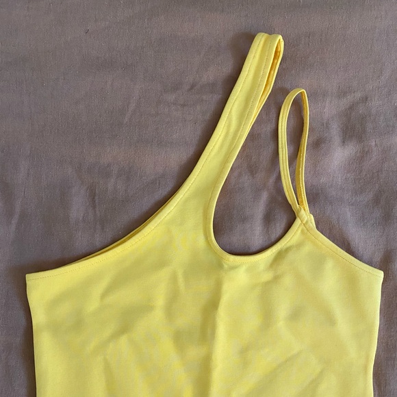 NWOT A&F yellow bodycon dress with cut-outs - Picture 4 of 5